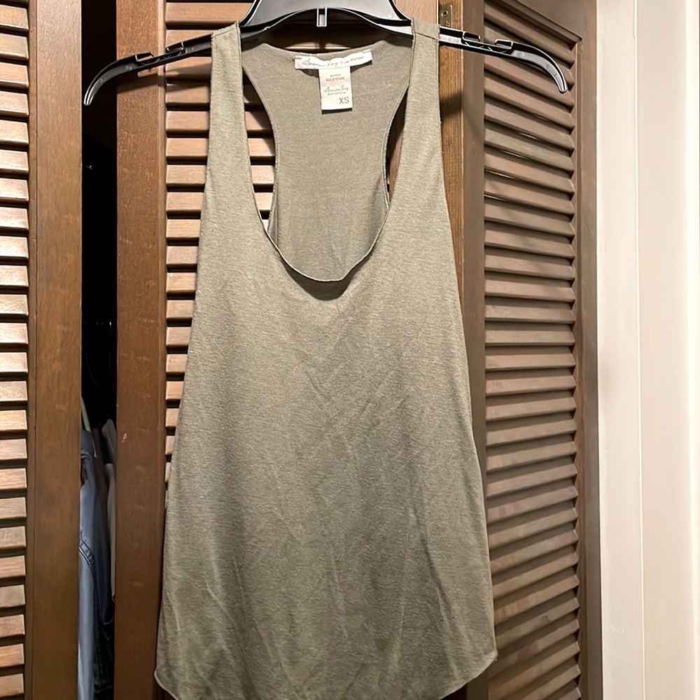 Womens olive green tank top